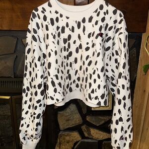 Champion Women's Dalmatian Print Cropped Sweatshirt